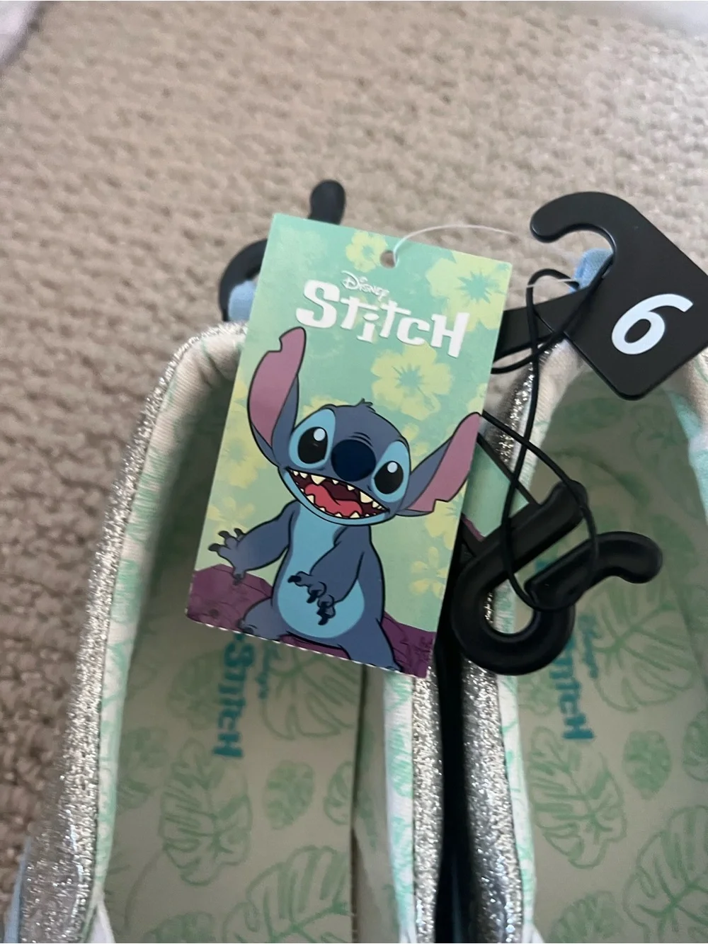Disney Stitch Girl's Slip-On Twin Gore Sneakers  size6 NWT $15